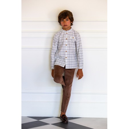 Kids chocolate camisa cuadros azules