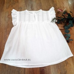 Mia y lia Blusa Bambula Blanca