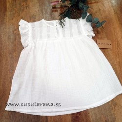 Mia y lia Blusa Bambula Blanca