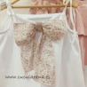 la martinica  falda y camiseta rosa y azul