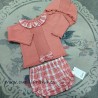 Traje bebe jubón y ranita cuadros