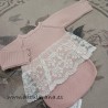 Traje bebe de punto rosa nude