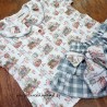 Conjunto niña verde flores de cesar blanco