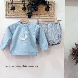 Sudadera y randita azul granlei