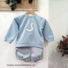 Sudadera y randita azul granlei