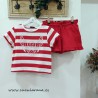 Camiseta niña rayas rojas dream kids