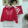 Camiseta niña rayas rojas dream kids