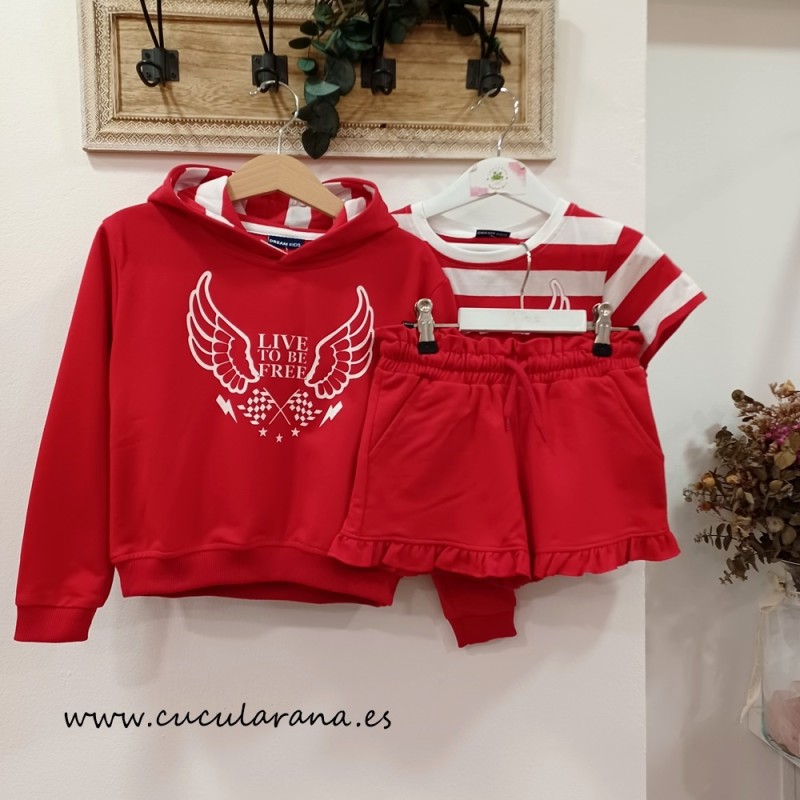 short corto volantes rojos dream kids