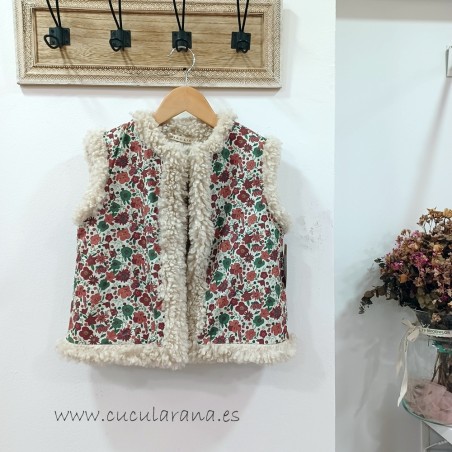 Chaleco flores borreguito mia y lia