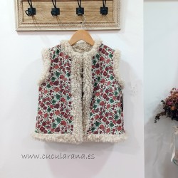 Chaleco flores borreguito mia y lia
