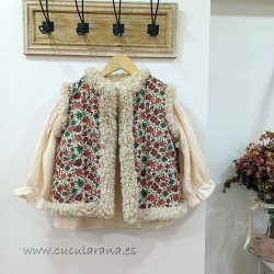 Chaleco flores borreguito mia y lia