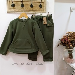 Cesar Blanco sudadera felpa olivo