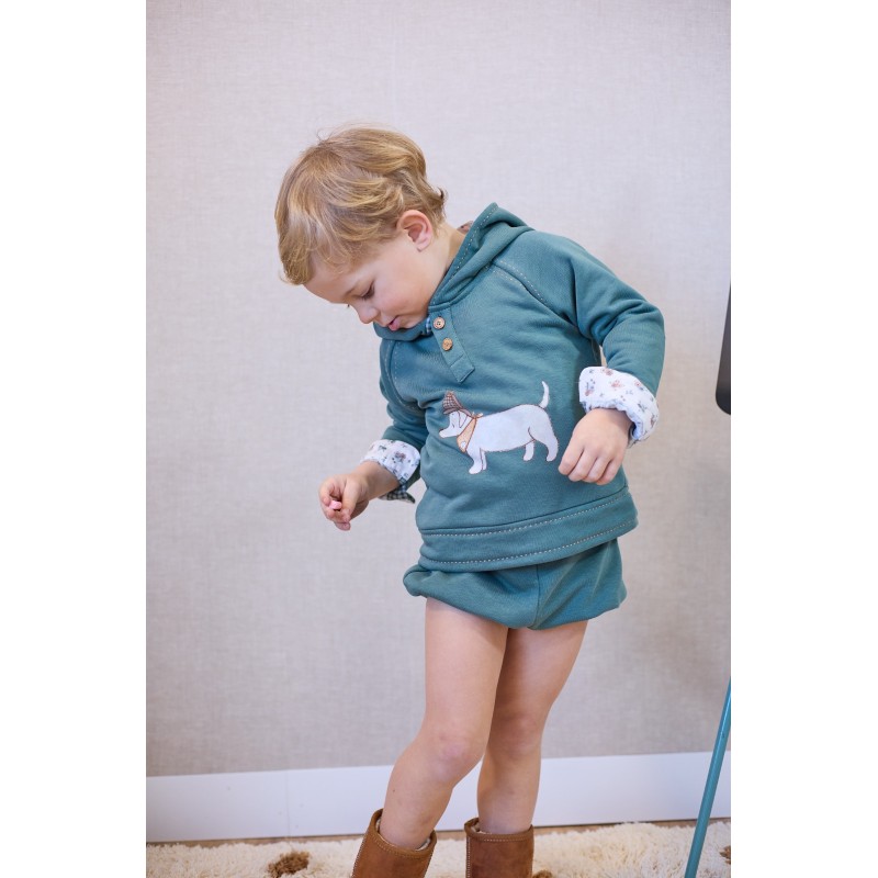 conjunto Niño sudadera y ranita Petit flower
