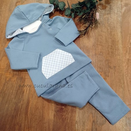 chandal azul capucha bebe