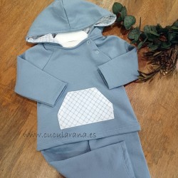 chandal azul capucha bebe