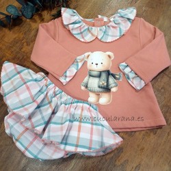 Conjunto bebe ranita coral
