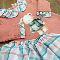 Conjunto bebe ranita coral
