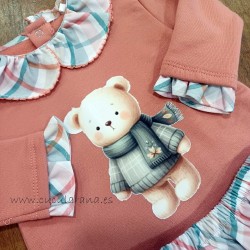 Conjunto bebe ranita coral