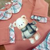 Conjunto bebe ranita coral