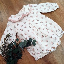 Pelele niña flores rosa