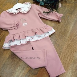 Chandal rosa bebe flores