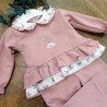 Chandal rosa bebe flores