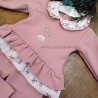 Chandal rosa bebe flores