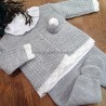 Conjunto bebe gris tres piezas