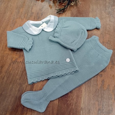 traje bebe polaina verde mint