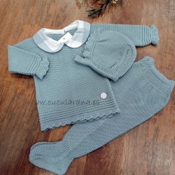 traje bebe polaina verde mint