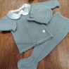 traje bebe polaina verde mint