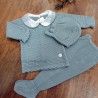traje bebe polaina verde mint