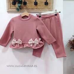 Conjunto niña chándal rosa...