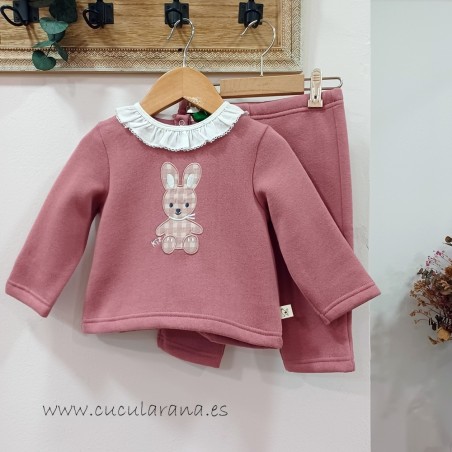 Conjunto Chándal niña rosa conejito de kiz