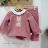 Conjunto Chándal niña rosa conejito de kiz