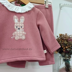 Conjunto Chándal niña rosa conejito de kiz