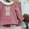 Conjunto Chándal niña rosa conejito de kiz