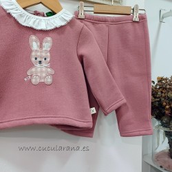 Conjunto Chándal niña rosa conejito de kiz
