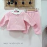 Conjunto Chándal niña bebe rosa jirafa de kiz