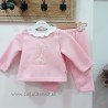 Conjunto Chándal niña bebe rosa jirafa de kiz
