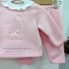 Conjunto Chándal niña bebe rosa jirafa de kiz