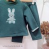 Conjunto Chandal niño verde conejito de kiz