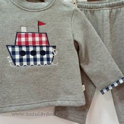 Conjunto Chandal niño gris barco