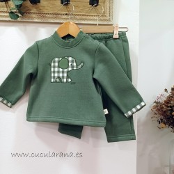 Conjunto Chandal niño verde elefante