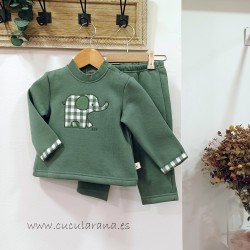 Conjunto Chandal niño verde elefante