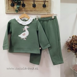 Conjunto Chándal niña verde...