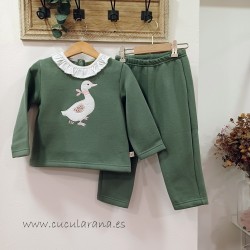 Conjunto Chándal niña verde pato de kiz