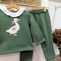 Conjunto Chándal niña verde pato de kiz