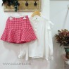 Conjunto blusa y falda pink red