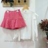 Conjunto blusa y falda pink red